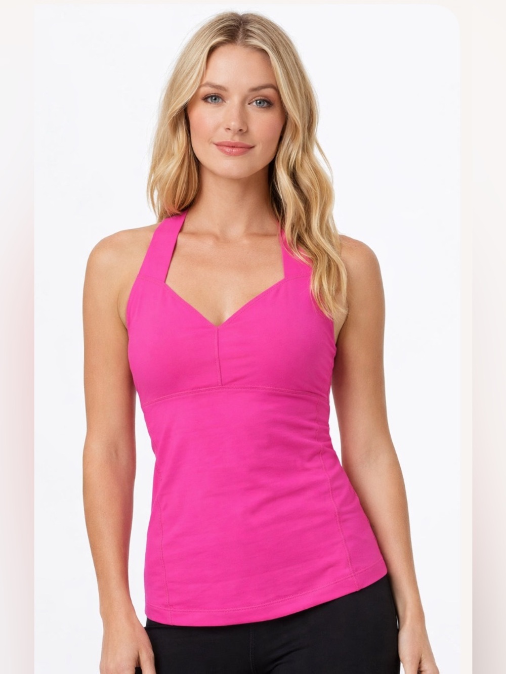 Lululemon Size 4 Hot Pink Cross Back Tank Barbiecore Athleisure Pilates Yoga Top